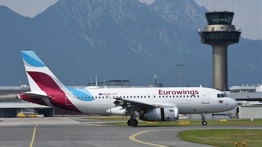 Eurowings am Flughafen Salzburg — Foto: Flughafen Salzburg